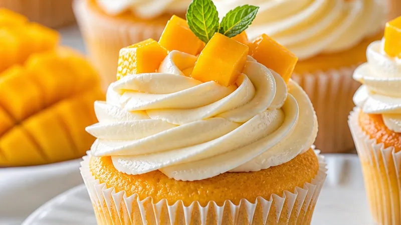 Mango Cupcakes with Cream Cheese Frosting