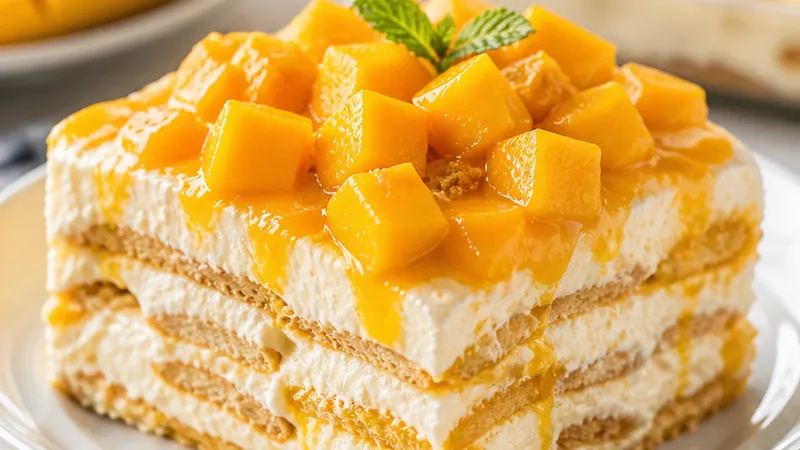 Mango Float (Filipino Icebox Cake Style)