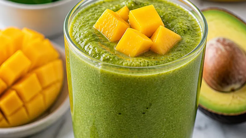 Mango Green Smoothie (Spinach Mango Detox Blend)