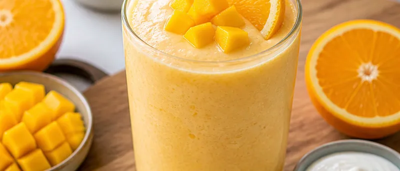 Mango Orange Creamsicle Smoothie, ready to serve