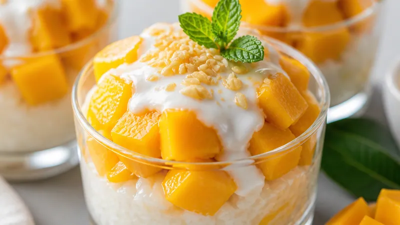 Mango Sticky Rice Dessert Cups