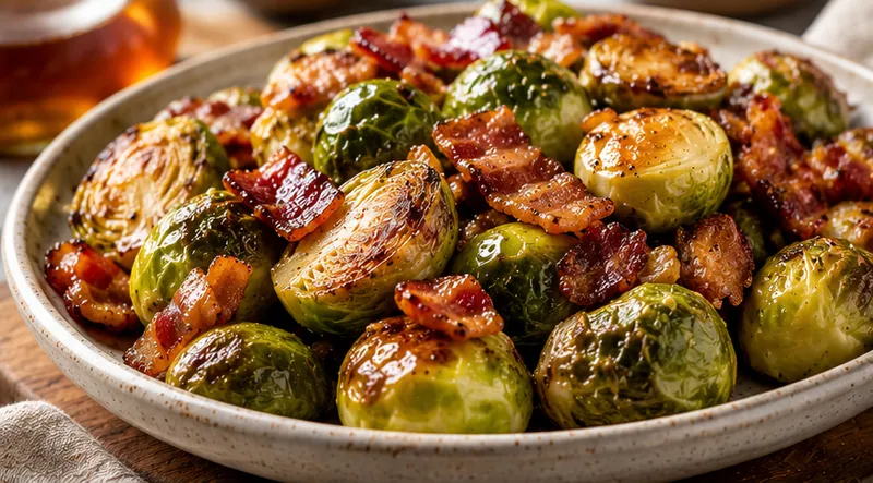 Maple Bacon Brussels Sprouts, ready to serve