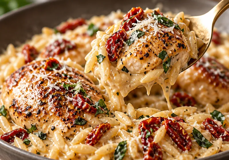 Marry Me Chicken Orzo Recipe, ready to serve