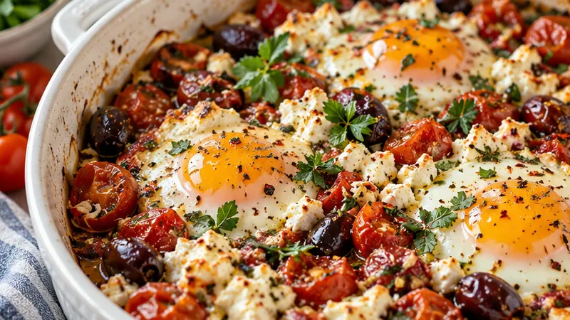 Mediterranean Baked Feta Eggs