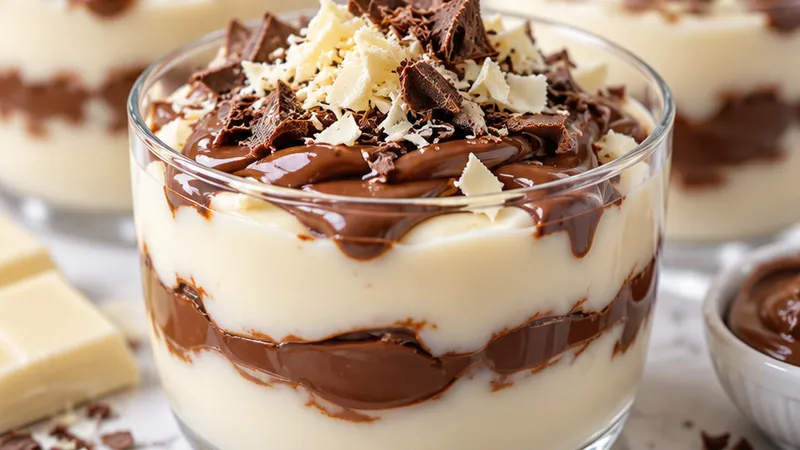Milk Pudding with White Chocolate and Nutella