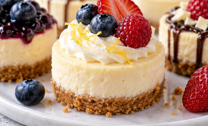 Mini Cheesecakes, ready to serve