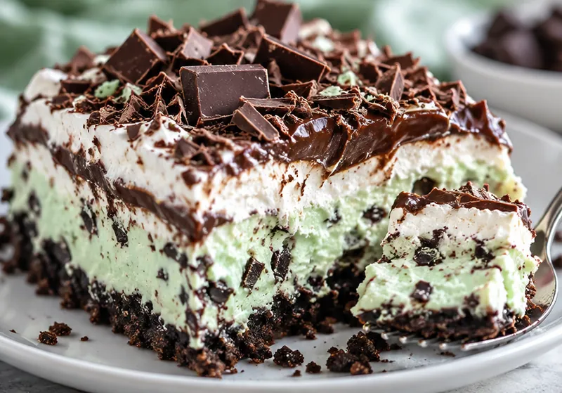 Mint Chocolate Lasagna Recipe, ready to serve