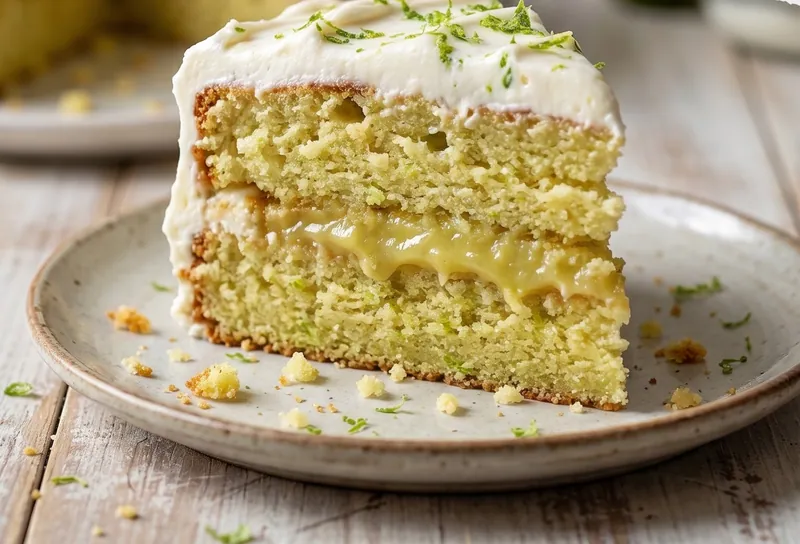 Moist Key Lime Cake, ready to serve