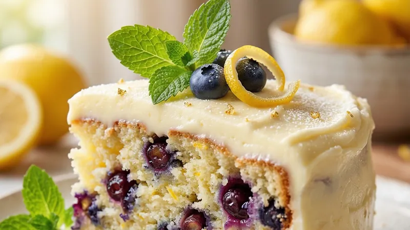Moist and Soft Lemon Blueberry Cake