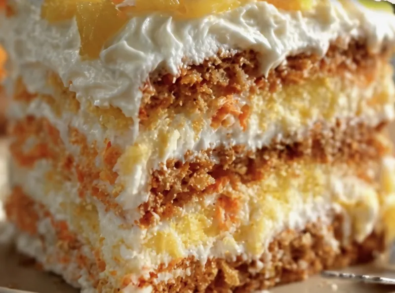 Carrot Cake with Pineapple, ready to serve