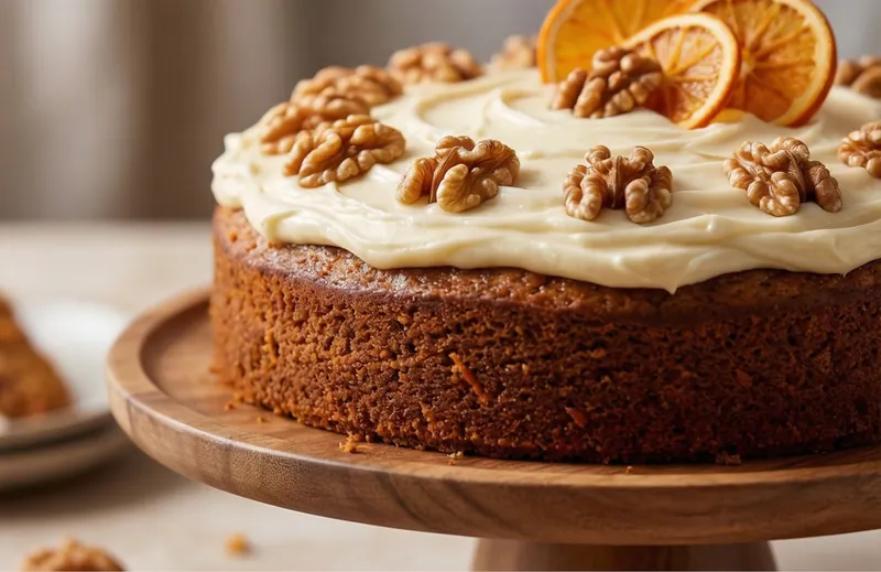 Classic Carrot Cake, ready to serve
