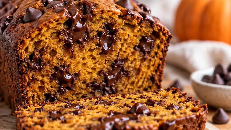 Moist Pumpkin Loaf with Chocolate Chips