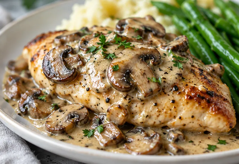 Mushroom Chicken Recipe, ready to serve