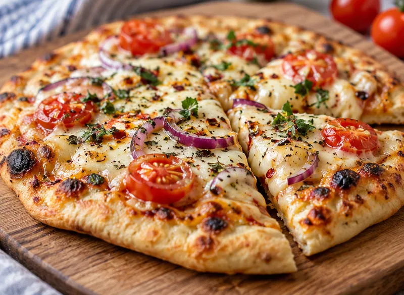 Naan Pizza Recipe, ready to serve