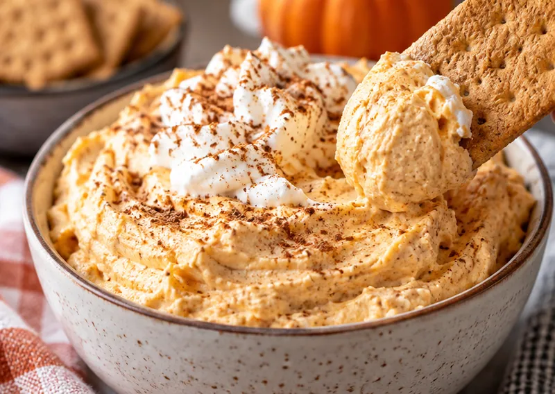 No-Bake Pumpkin Pie Dip, ready to serve