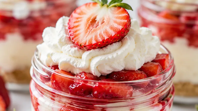 No-Bake Strawberry Cheesecake Jars