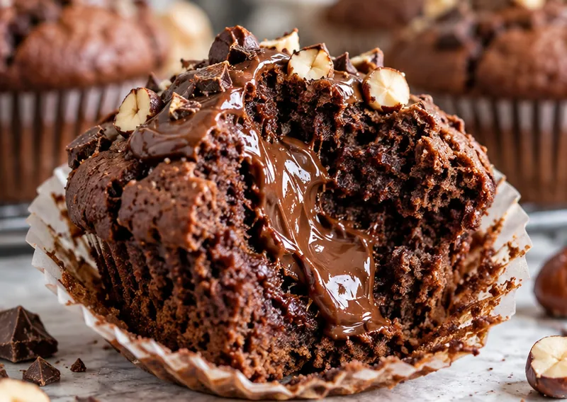 Nutella Muffins Recipe, ready to serve