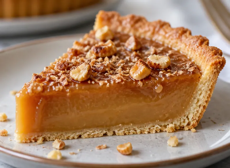 Old School Butterscotch Tart, ready to serve