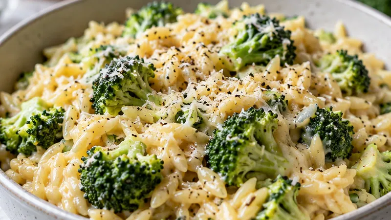 One Pot Broccoli Cheese Orzo