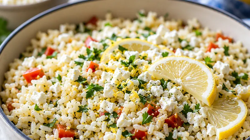 One-Pot Greek Rice Pilaf with Feta