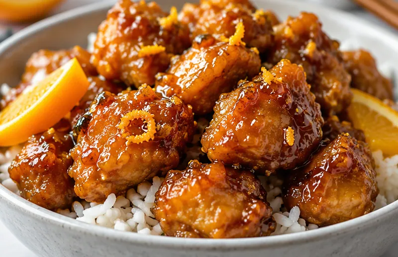 Orange Chicken Recipe, ready to serve
