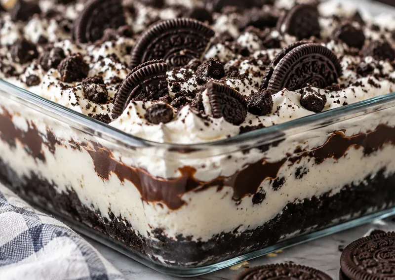 Oreo Lasagna Recipe, ready to serve