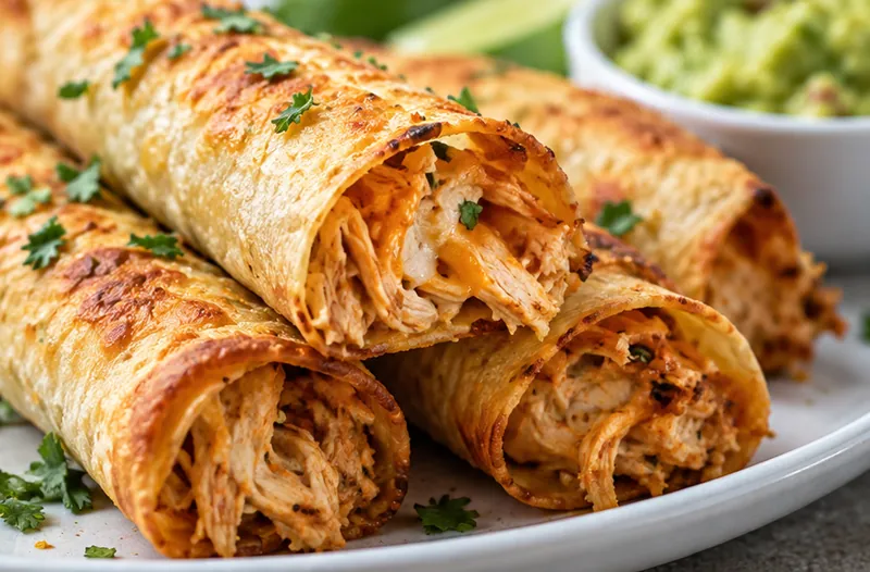 Oven Baked Chicken Taquitos, ready to serve
