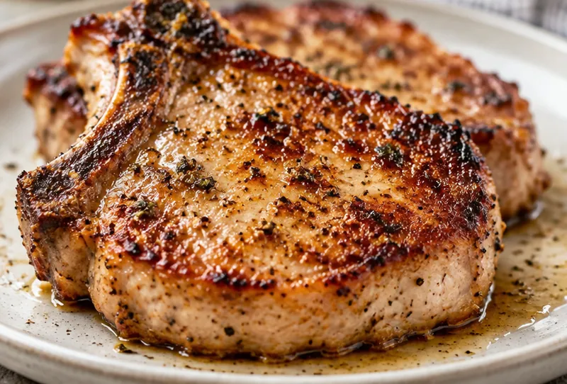 Pan Fried Pork Chops Recipe, ready to serve