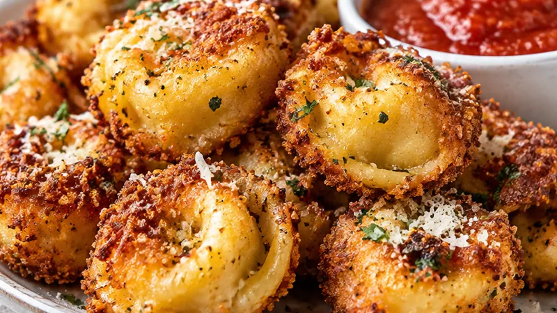 Parmesan Crusted Tortellini Bites