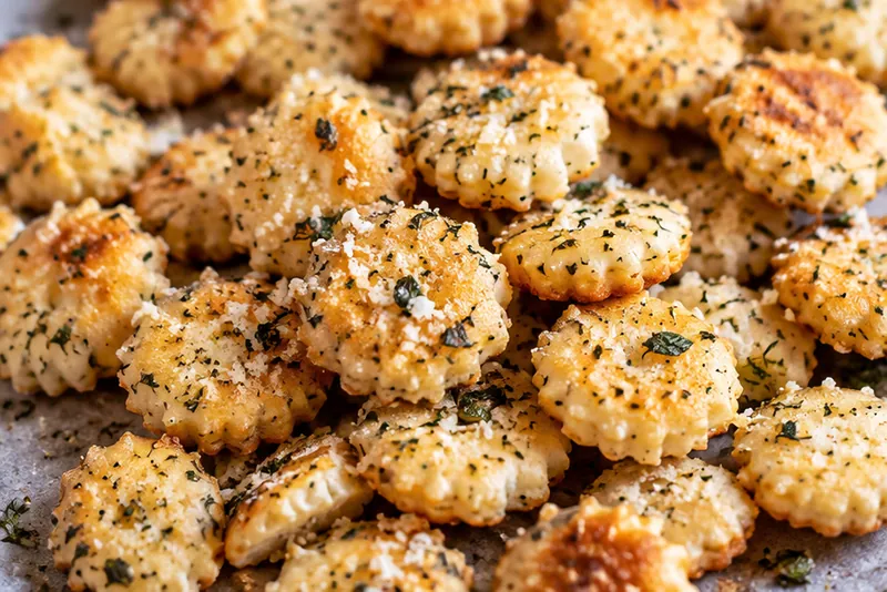 Parmesan Ranch Oyster Crackers, ready to serve