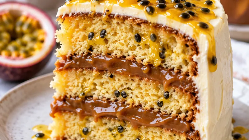 Passion Fruit Cake with Dulce de Leche