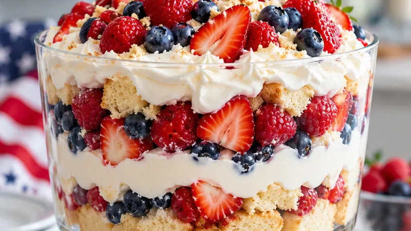 Patriotic Berry Trifle