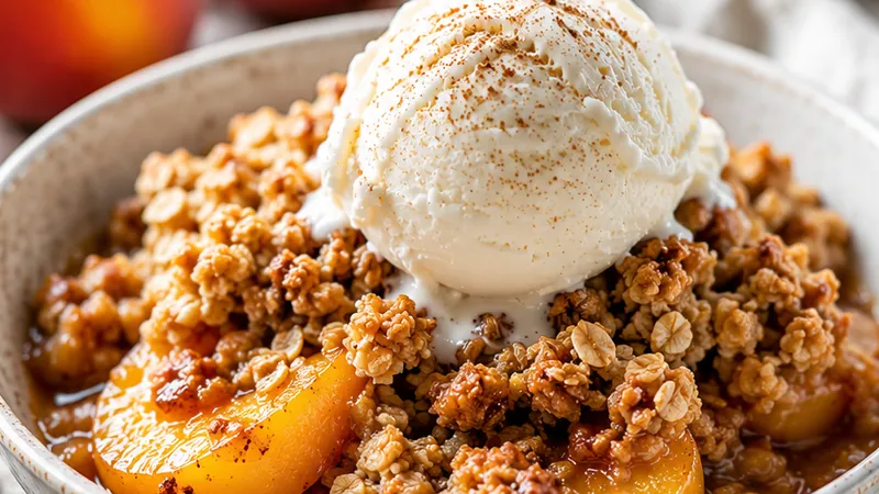 Peach Crisp with Brown Butter Oat Topping