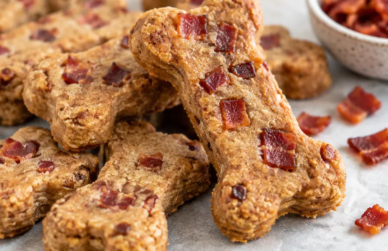 Peanut Butter Bacon Dog Treats Recipe, ready to serve