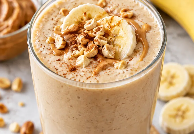 Peanut Butter Banana Smoothie, ready to serve