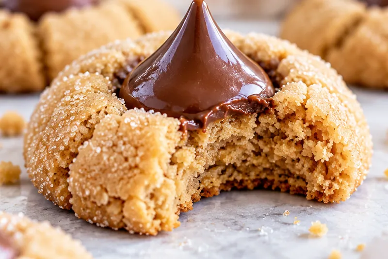 Peanut Butter Blossom Cookies, ready to serve