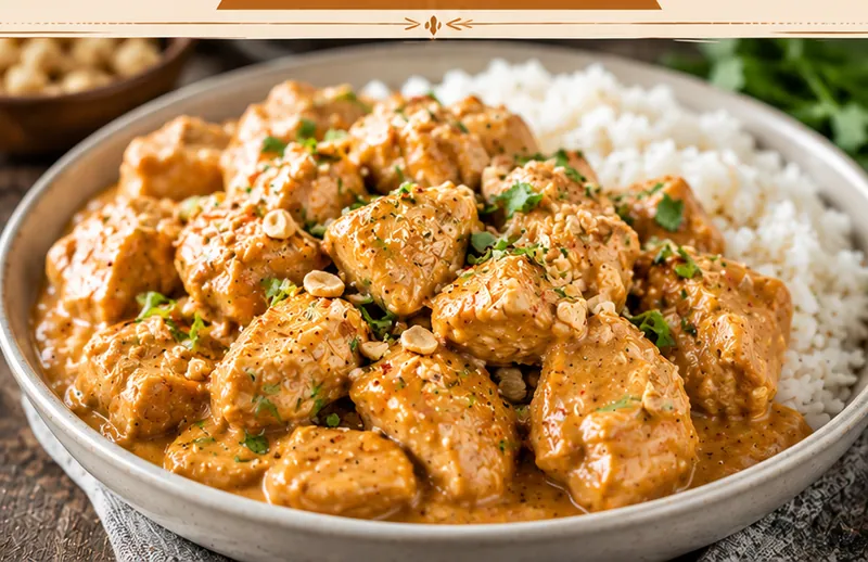 Peanut Butter Chicken Recipe, ready to serve
