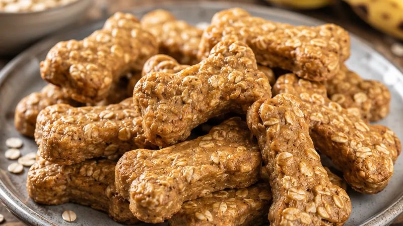 Peanut Butter Oatmeal Banana Dog Treats
