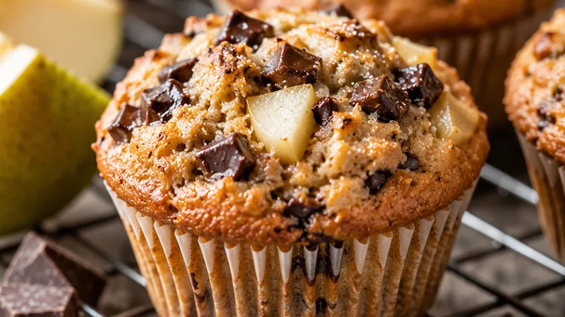 Pear and Chocolate Muffins
