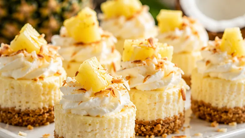 Piña Colada Cheesecake Bites