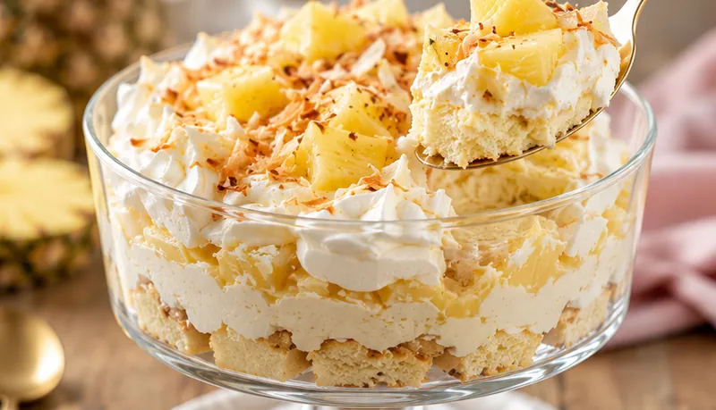 Pineapple Trifle Recipe, ready to serve