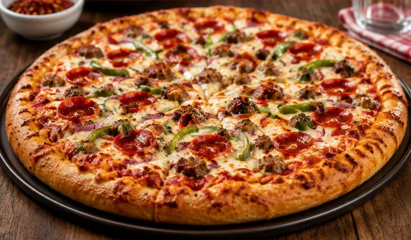 Homemade Pizza Hut Pizza Recipe, ready to serve