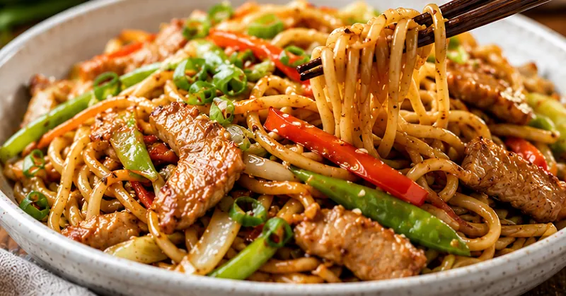 Pork Noodles Recipe, ready to serve