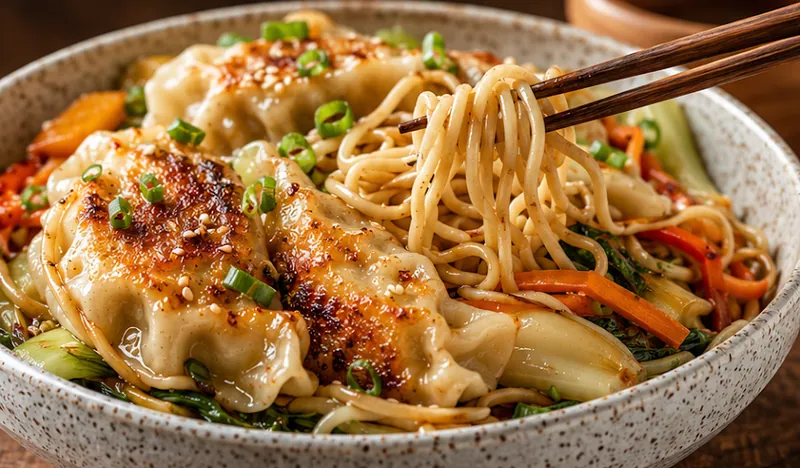 Potsticker Noodle Bowls, ready to serve
