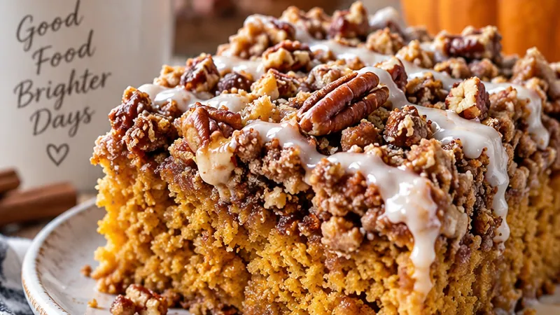 Pumpkin Coffee Cake with Pecan Crumble
