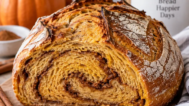 Pumpkin Sourdough Bread with Cinnamon Swirl
