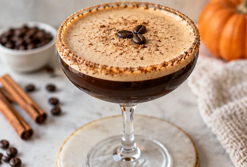 Pumpkin Spice Espresso Martini, ready to serve