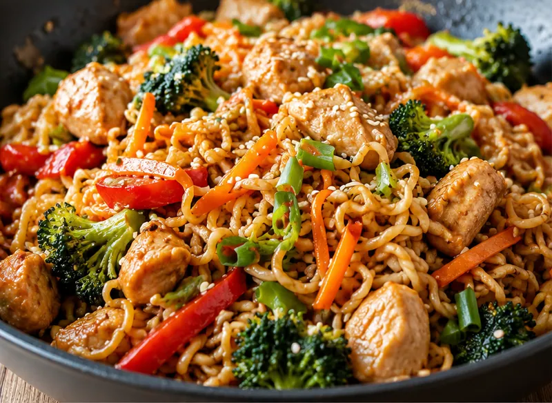 Ramen Noodle Stir Fry Recipe, ready to serve