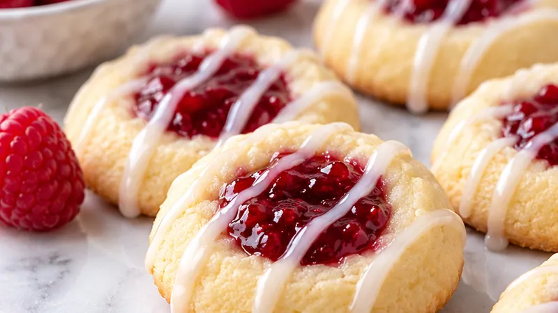 Raspberry Thumbprint Cookies