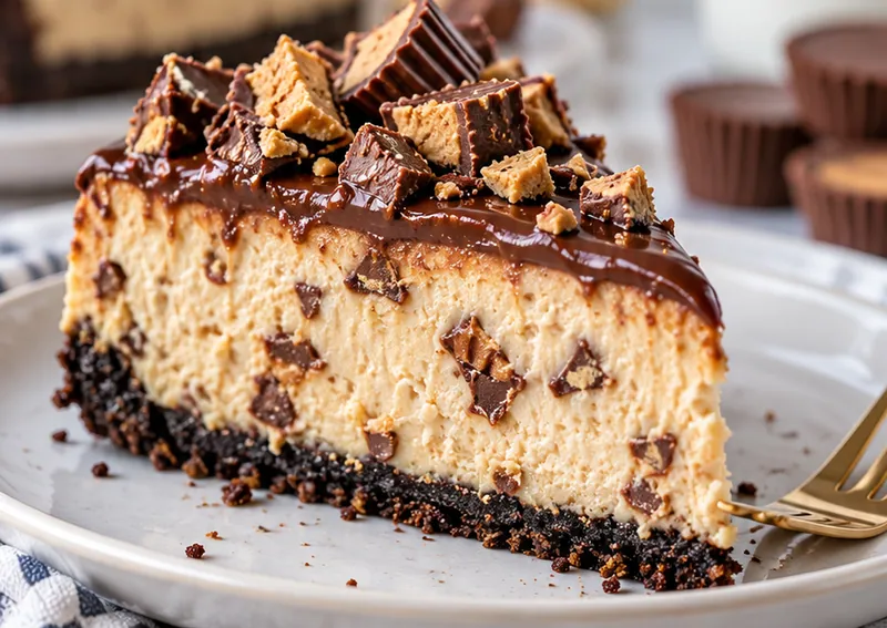 Reese's Cheesecake Recipe, ready to serve